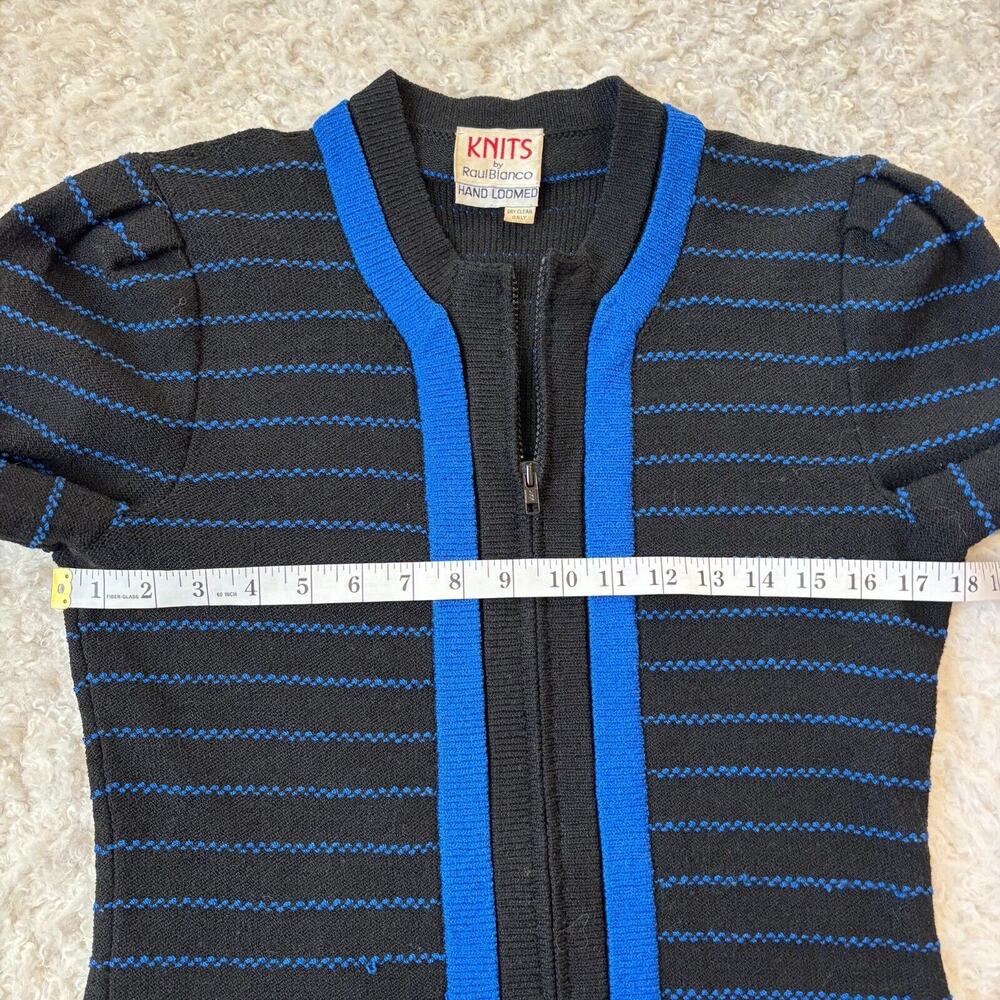 Vintage Knits By Raul Blanco Hand Loomed Knit Zip Sweater Jacket Timeless - Picture 8 of 9
